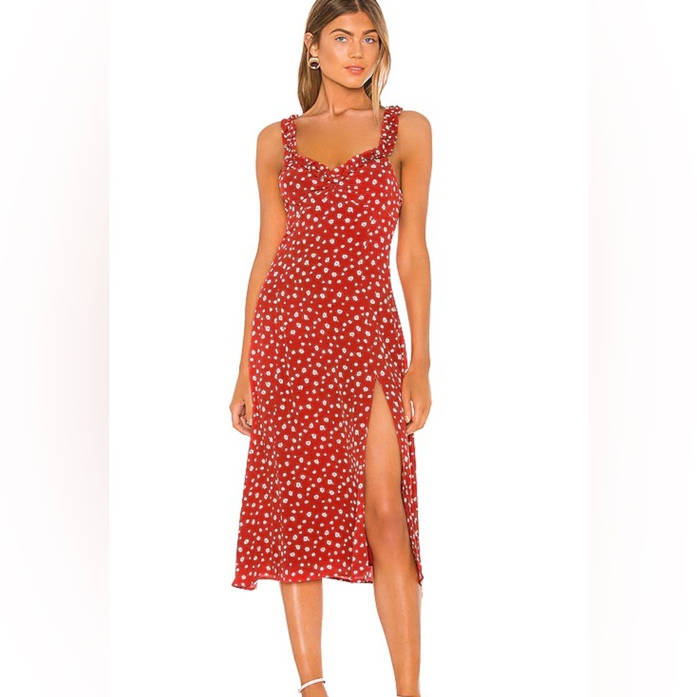 Privacy Please Mariela Midi Dress in Red Lola Floral